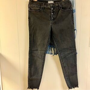 Madewell Tall 9" Mid-Rise Skinny Jeans in Berkeley Black: Button-Through XL